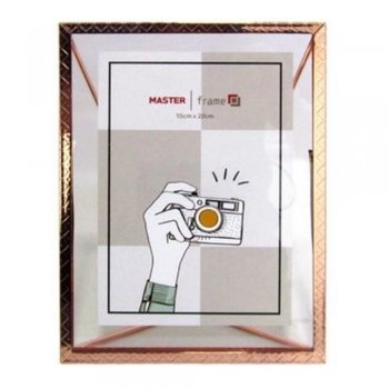Porta Retrato 15x20 com moldura de metal vertical étnico rose - Rio Master - LMT9071